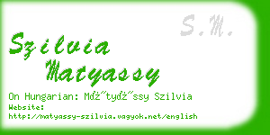 szilvia matyassy business card